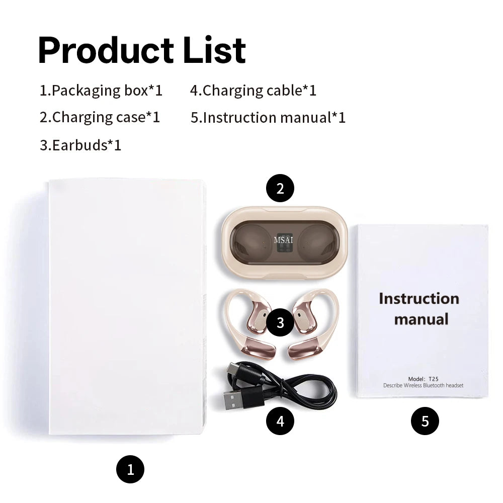 MSAI 138 Languages Wireless Translator Earbuds Multilingual Translate Bluetooth AI Headphones Tow Way Real Time Translation