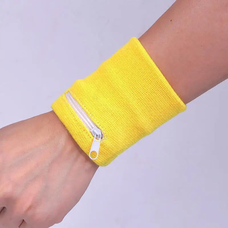Wristband With Zipper For Storing Keys Change For Absorbing Sweat Wiping Sweat Wrist Guard For Basketball Running Fitness Sports