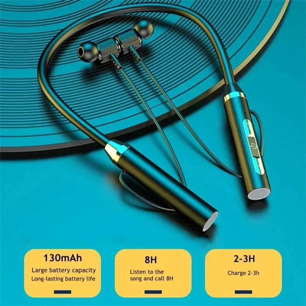 New Wireless Headphones Bluetooth Neckband Magnetic Earphones Sport Running Earbuds Waterproof Bluetooth 5.3 Headset With Mic