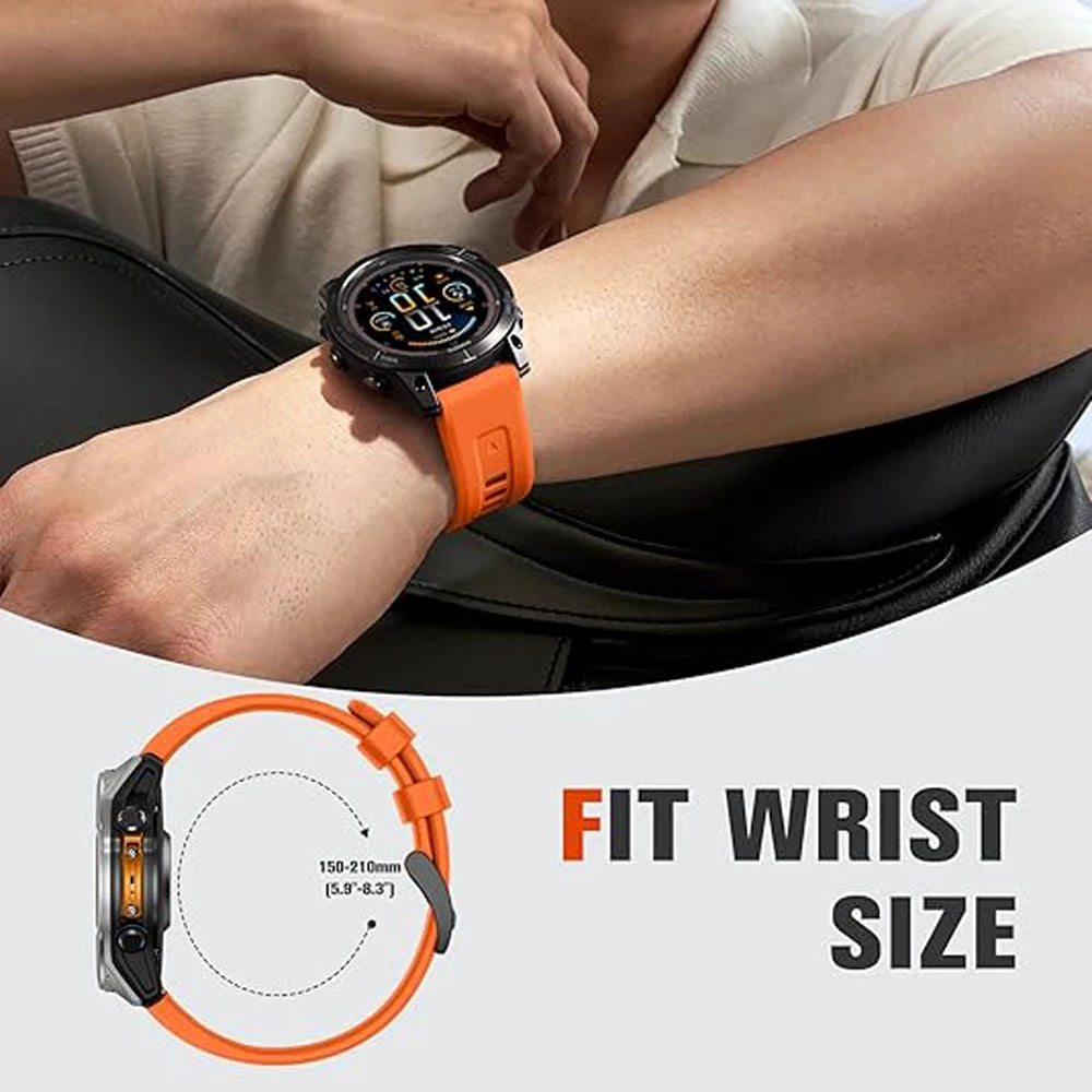 QuickFit 26 22mm Silicone Sport Watch Band for Garmin Fenix 7 7X PRO 6 6X GPS 5 5X Plus 3 HR Epix Pro instinct 2X Strap Bracelet