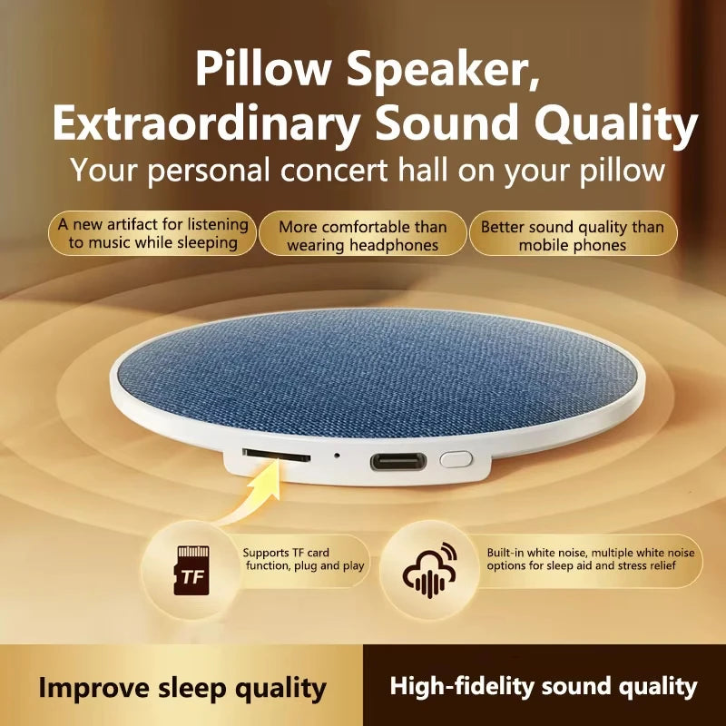 Mini Under Pillow Sleep Speaker Bluetooth 5.4 Hi-Fi Dynamic Sound Wireless Music Player Home Sleep Sound Equipment For Bedside
