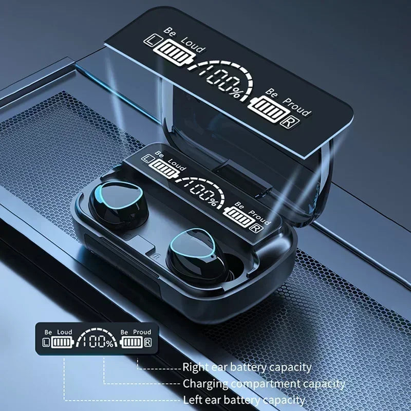 New TWS Bluetooth Earphones Handfree LED Dispay Headphones Bluetooth HiFi Stereo Music Wireless Earbuds for all smartphones