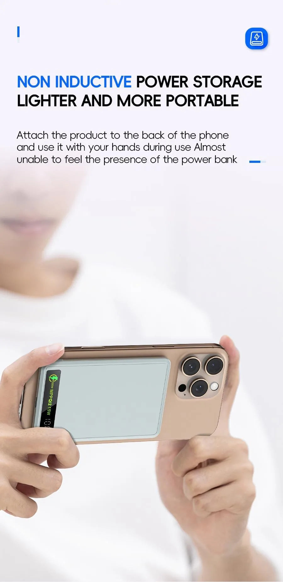 5000mAh/10000mah Fast Power Bank for MagSafe Magnetic Wireless External Battery [ CCC Certified] Color Display screen Powerbank