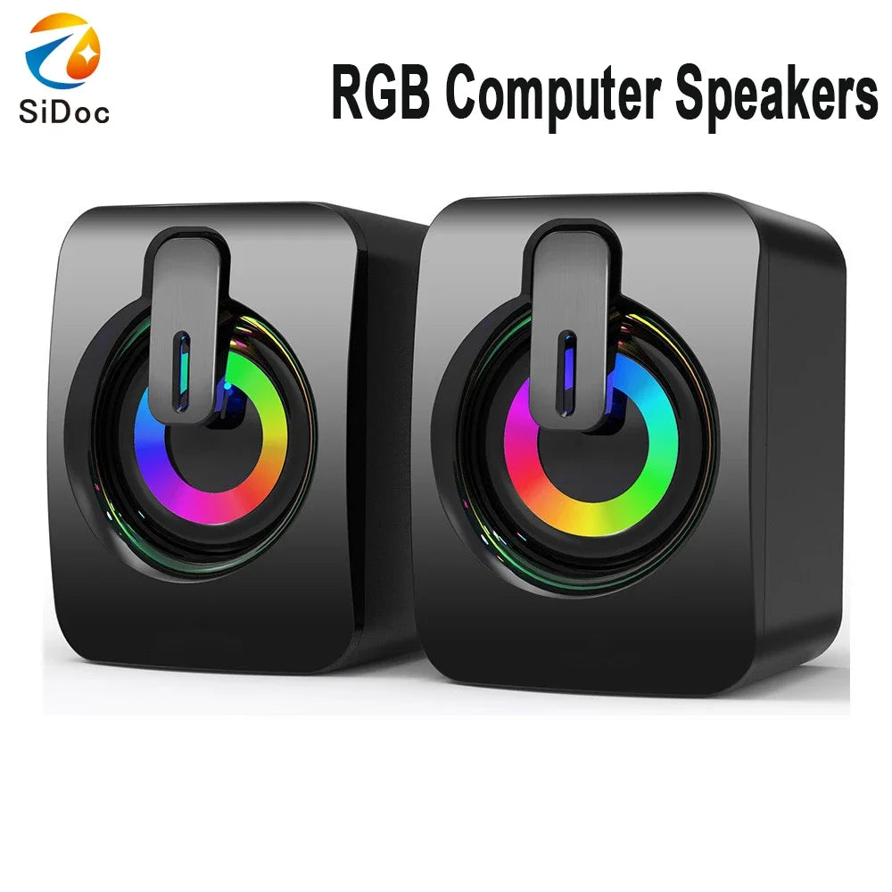 Suitable for Macbook desktop laptop speakers, computer speakers with microphone, stereo 3.5mm AUX home office computer speakers