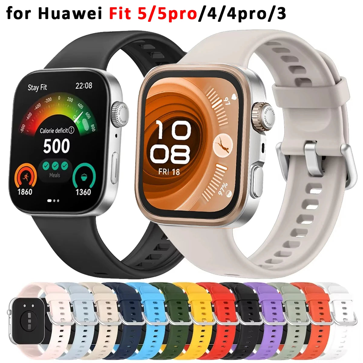 Original Silicone Strap for Huawei Watch Fit 5/5Pro 4/4Pro Wristband Sport Bracelet Wrist Band For Huawei Fit3 Belt Accessorieo