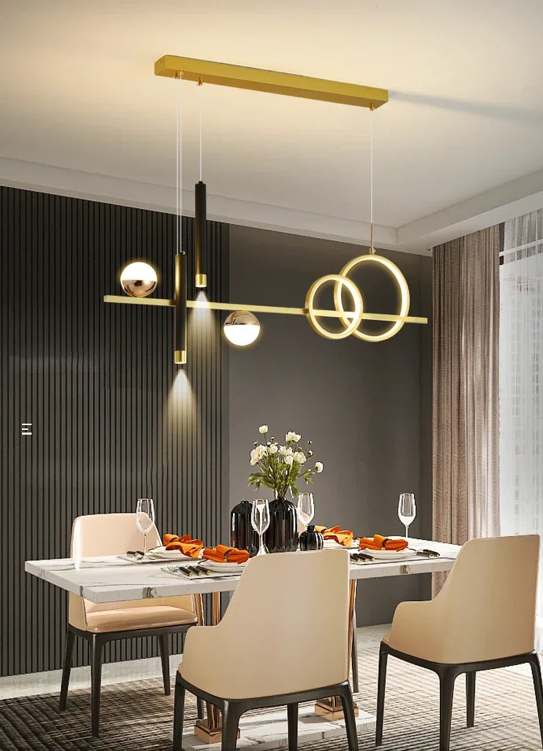 Modern Minimalist Led Pendant Lights with Remote Control Spot Lamp for Kitchen Table Dining Room Office Chandelier Decor Fixture