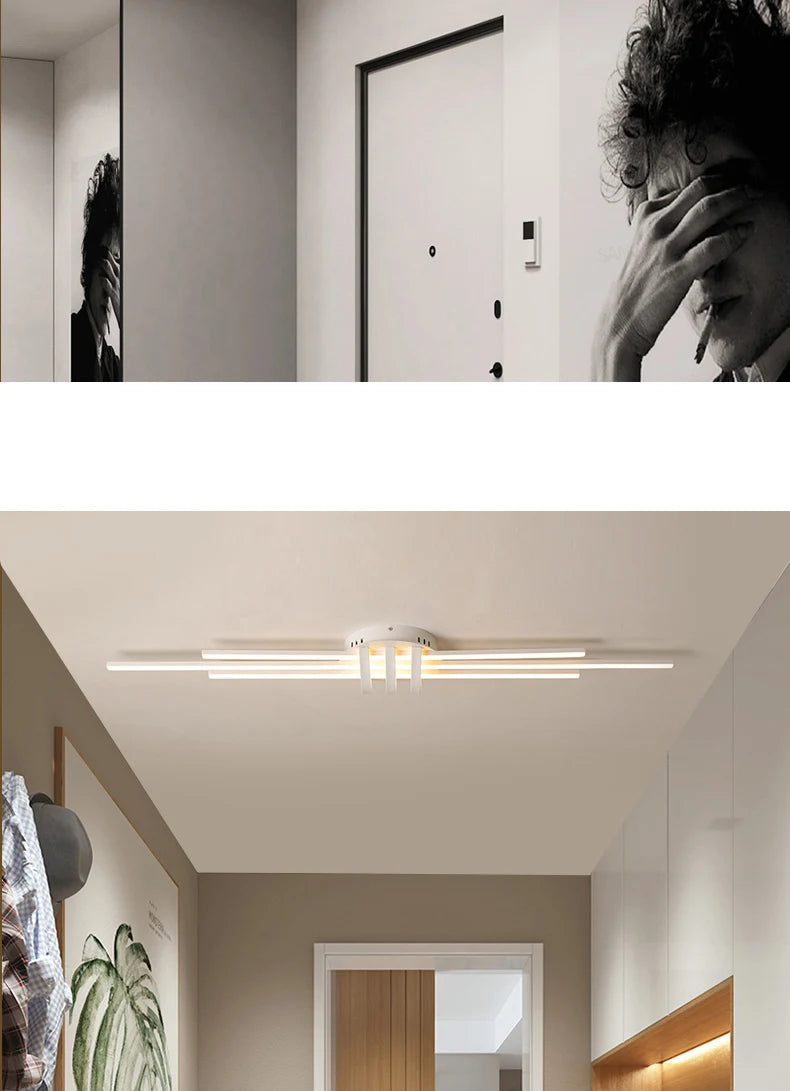 FANPINFANDO Modern Led Ceiling Lights For Living Room Bedroom Matte Black/White Aluminum Kitchen Led Ceiling Lamps Fixtures