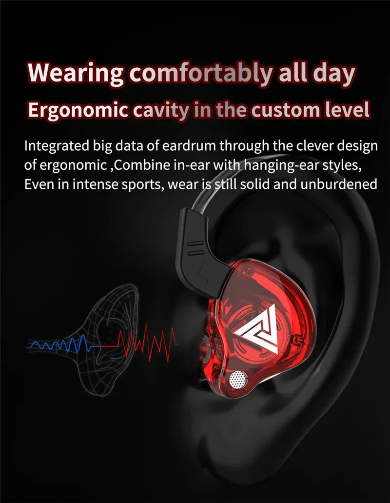 VIKEFON QKZ AK6 In Ear Earphone 6 Dynamic Driver Unit Headphone With Mic Stereo Sports HIFI Subwoofer Headset Monitor Earbuds