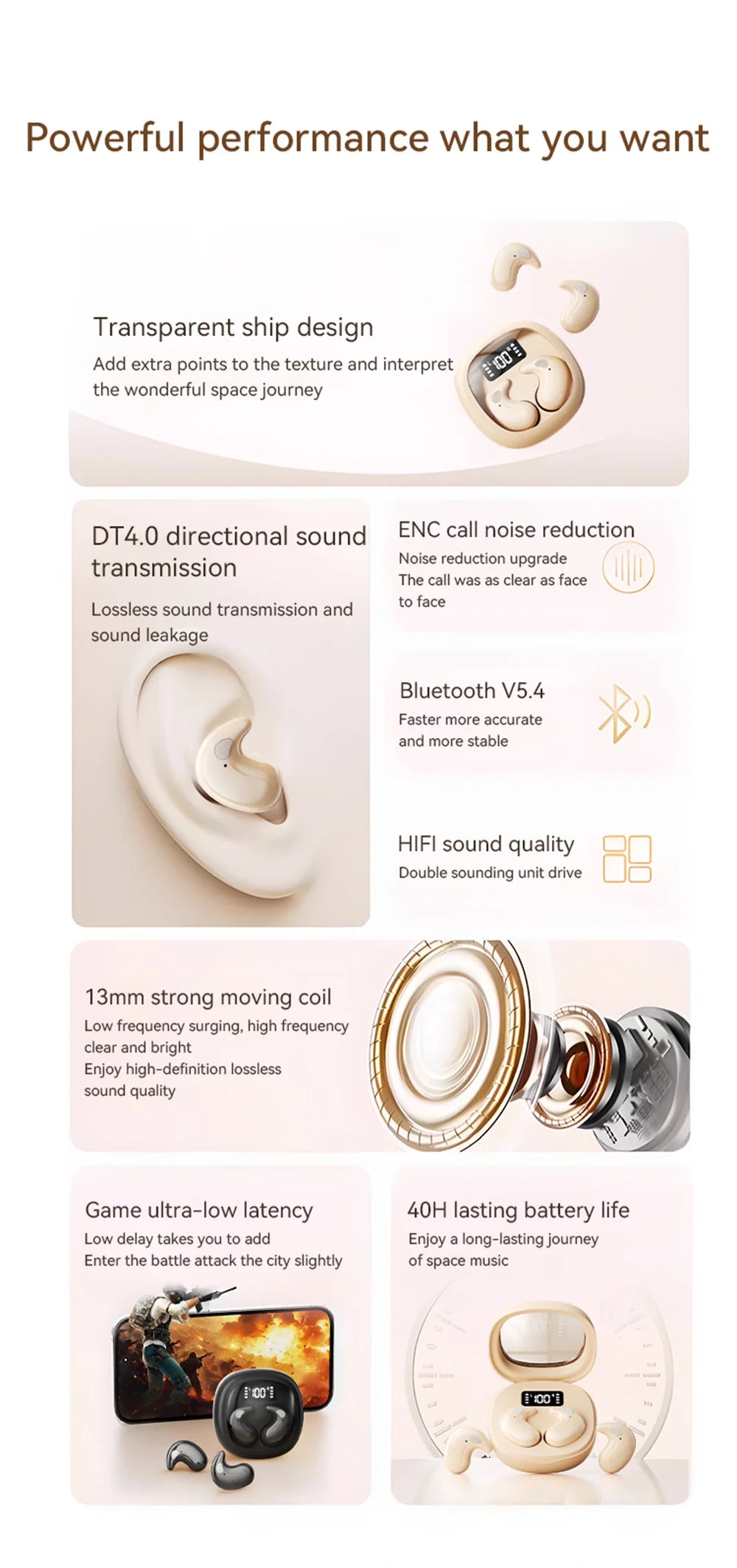 For Phone Sleep Invisible Stereo Headset IPX5 Waterproof Wireless Bluetooth Earphone Earbuds With Mic Bluetooth 5.3 Headphones