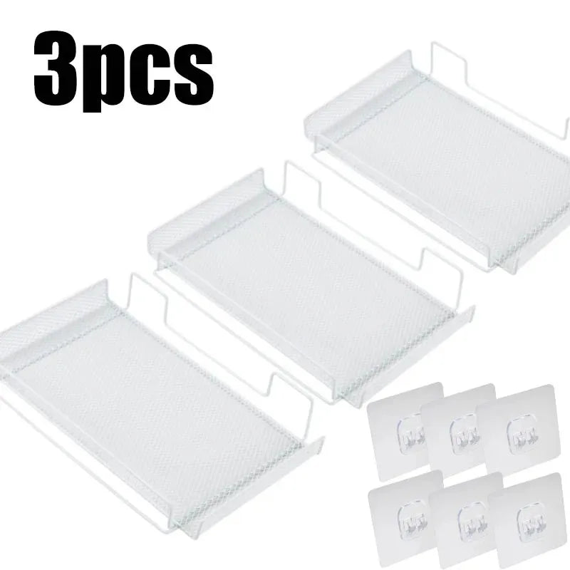 Self-adhesive Shelf Wall-mounted No-drill Storage Box  Kitchen SpiceDrying Rack Shelf for Dish Wall Router Rack TV Set-top Box
