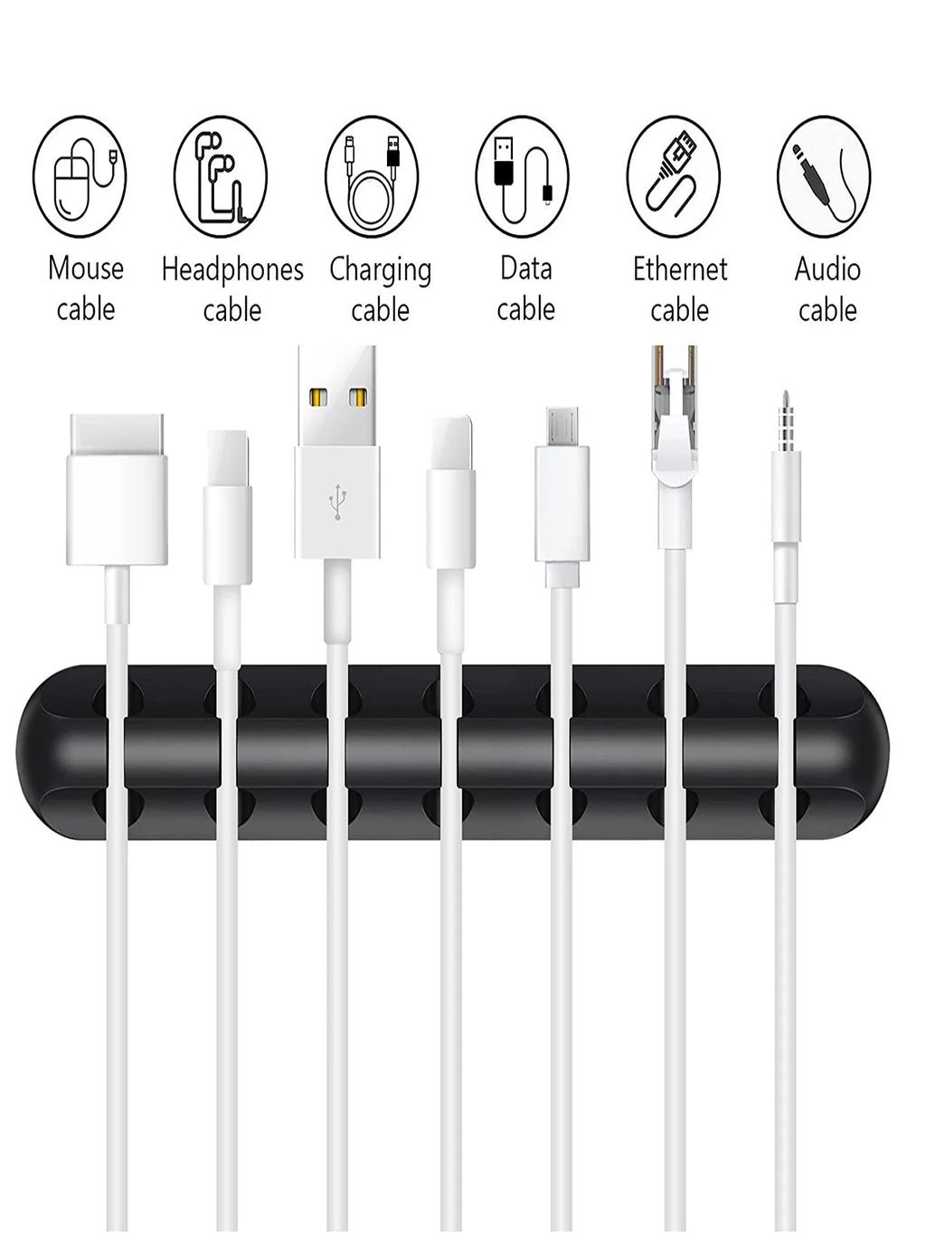 Cable Cord Wire Organizer Silicone USB Cable Winder Management Clips Self Adhesive for Mouse Keyboard Headset For iPhone Huawei