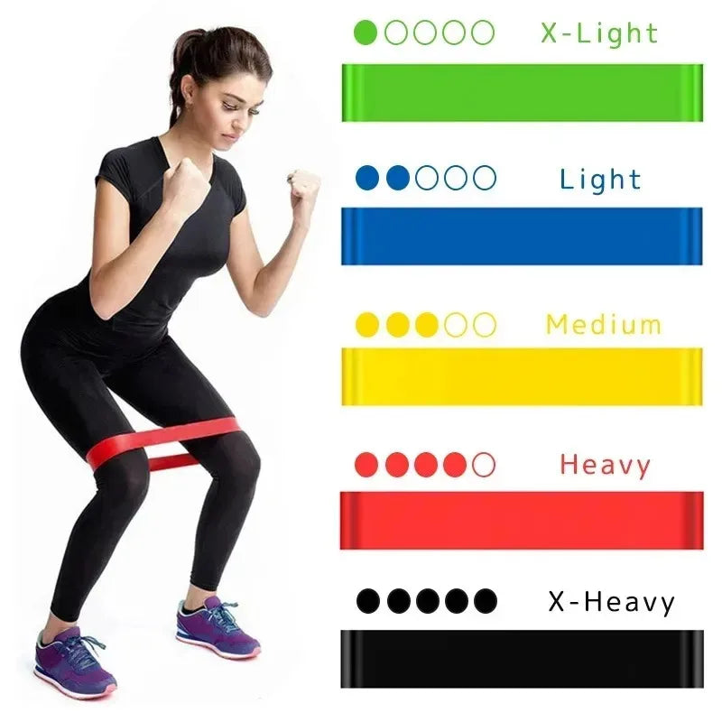 1/5/6pcs Yoga Resistance Rubber Bands Indoor Outdoor Fitness Equipment 0.35mm-1.1mm Pilates Sport Training Workout Elastic Bands
