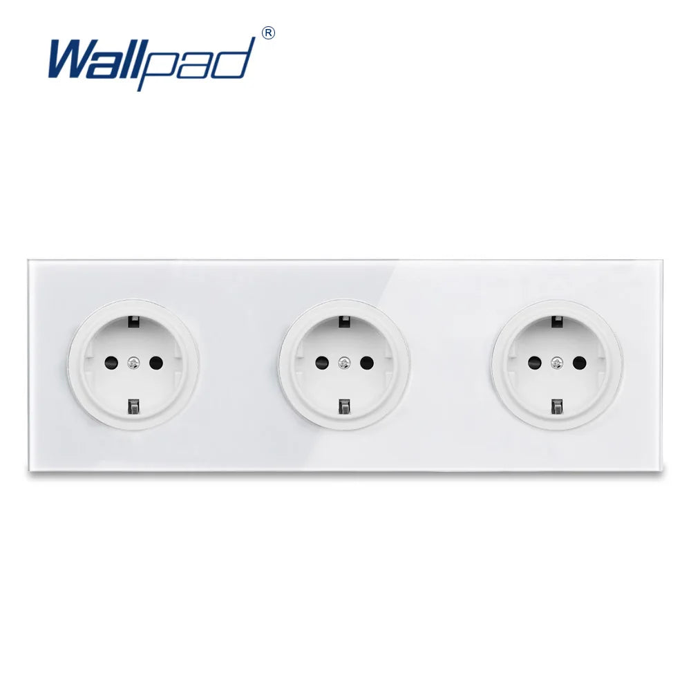 EU Korea Russian Wall Socket White Tempered Glass Frame RJ45 CAT6 TV Outlet Single Double Triple 86x86mm Box Requried Wallpad