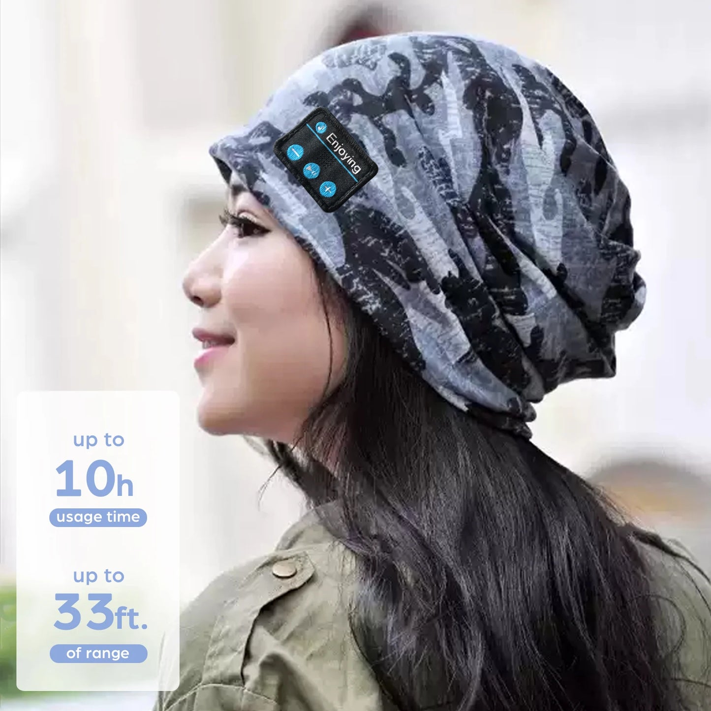 Wireless Bluetooth Earphone Music Hat Soft Fashion Outdoor Sports Running Yoga Headset Cap Breathable with Mic for Men&Women