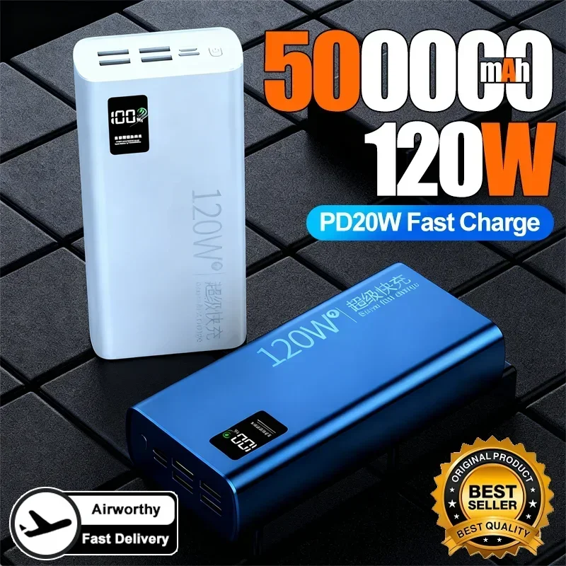 Xiaomi 50000mAh 120w Super Fast Charging External Battery Ultra Capacity PowerBank Portable LED Digital Display For IPhone