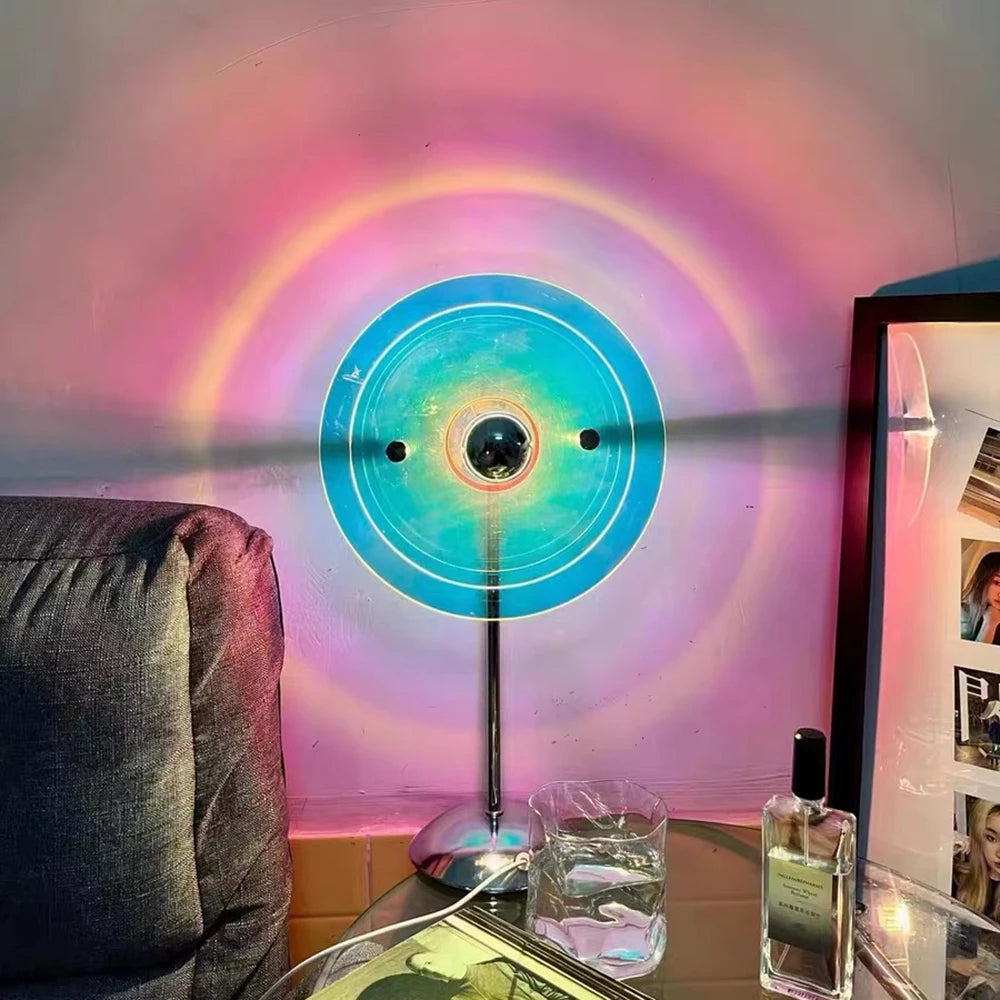 Sunset Table Lamp Projection Rainbow Night Light Atmosphere Home Decoration USB LED Photography Lighting for Wall Decor Lights