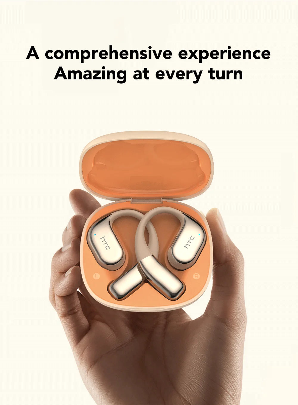 【AI Translator Earbud】 HTC NE39 Earphones Bluetooth OWS Sports Wireless Headphones Noise Reduction Earbud With Mic Long life