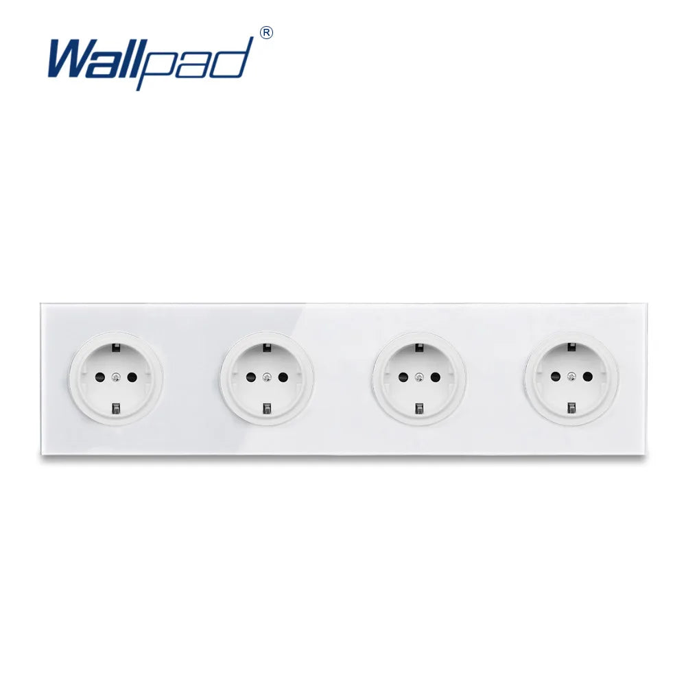 EU Korea Russian Wall Socket White Tempered Glass Frame RJ45 CAT6 TV Outlet Single Double Triple 86x86mm Box Requried Wallpad