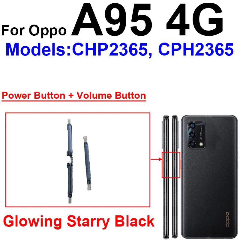 Volume Pwoer Side Button For OPPO A93 A94 A95 4G 5G Up Down Volume ON OFF Power Switch Side Keys Flex Cable Repair Parts