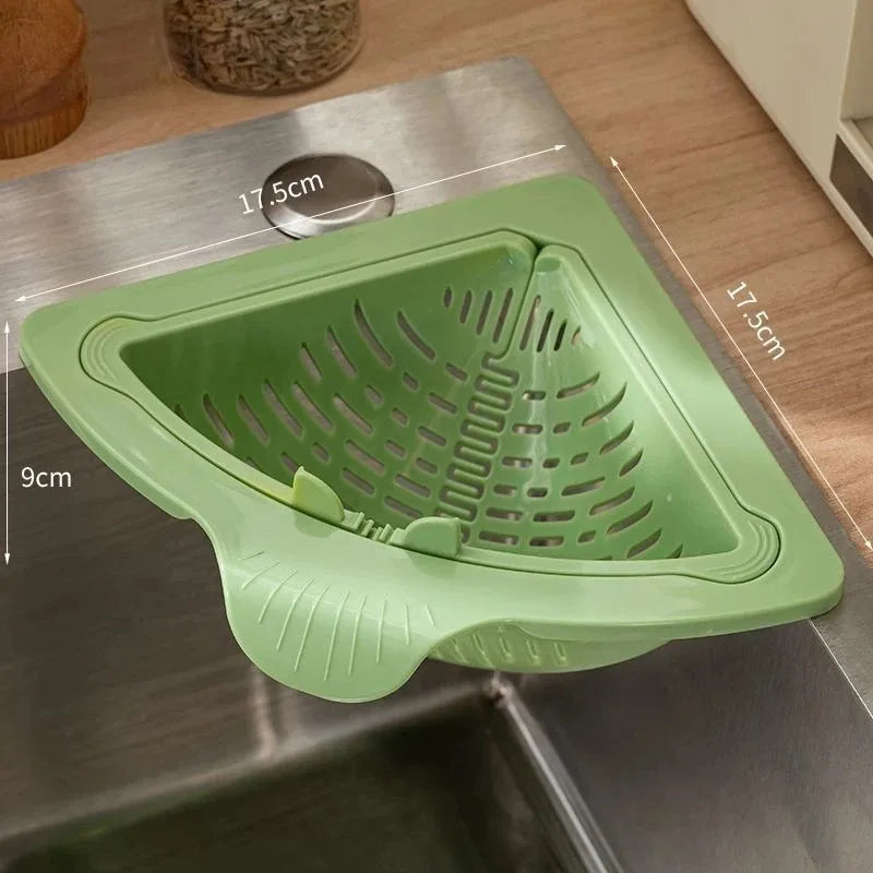 Triangle Magnetic Sink Drain Basket Hanging Vegetable Fruit Drainage Strainer Kitchen Filter Accessories Food Waste Collector