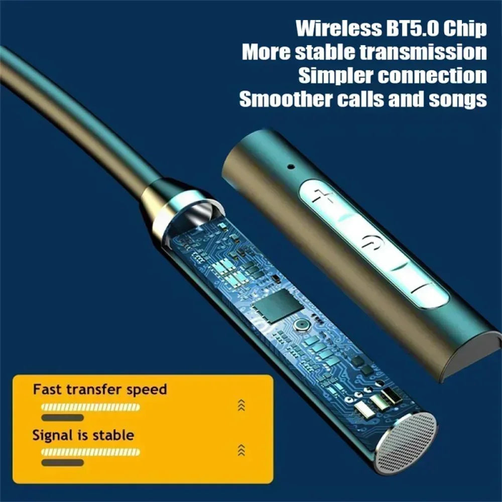 New Wireless Headphones Bluetooth Neckband Magnetic Earphones Sport Running Earbuds Waterproof Bluetooth 5.3 Headset With Mic