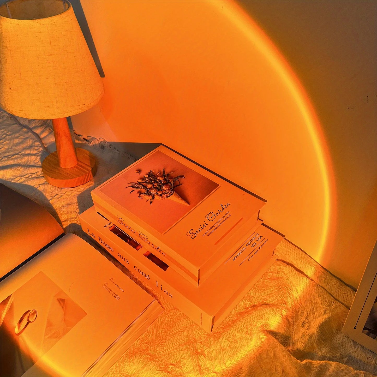 Sunset Lamp Projector LED Ambient Night Light with Adjustable Stand for Bedroom, Living Room Decor, Photography, and TikTok Live