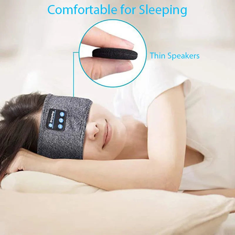 Bluetooth Headband Headphones Wireless Music Sports Hairband Running Fitness Sweatband Earphones Soft Sleeping Eye Mask Headset