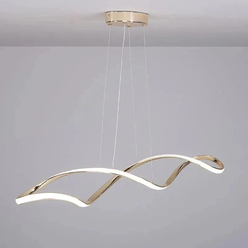 Adjustable Height LED Ceiling Light with Remote Control Modern Kitchen Island Lighting Living Room Illumination
