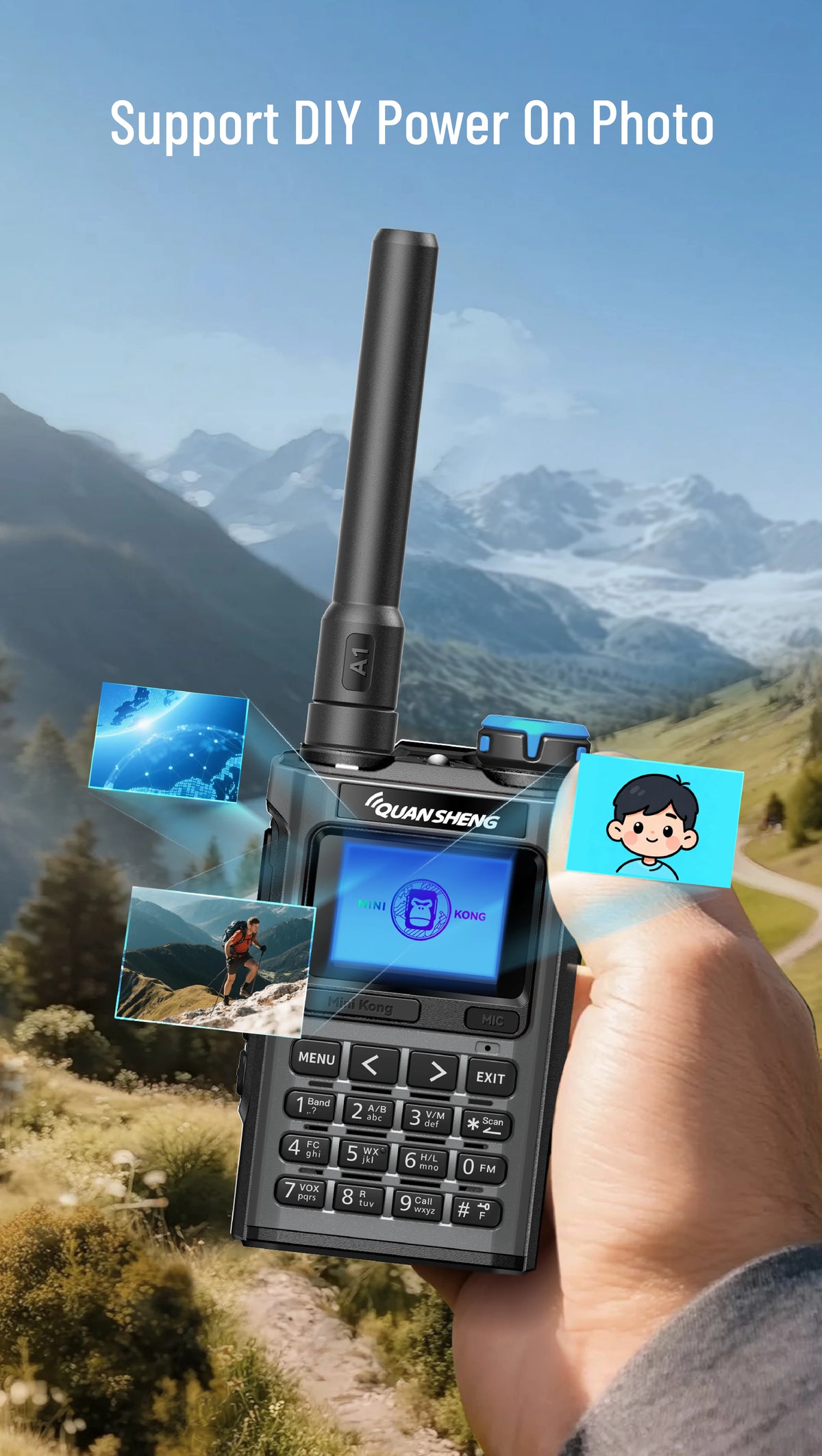 Quansheng UV-K1 L Mini Walkie Talkie Multi Band  Transceiver Wireless Copy Frequency AM FM NOAA Upgrade UV-K5 (8) UV-K6