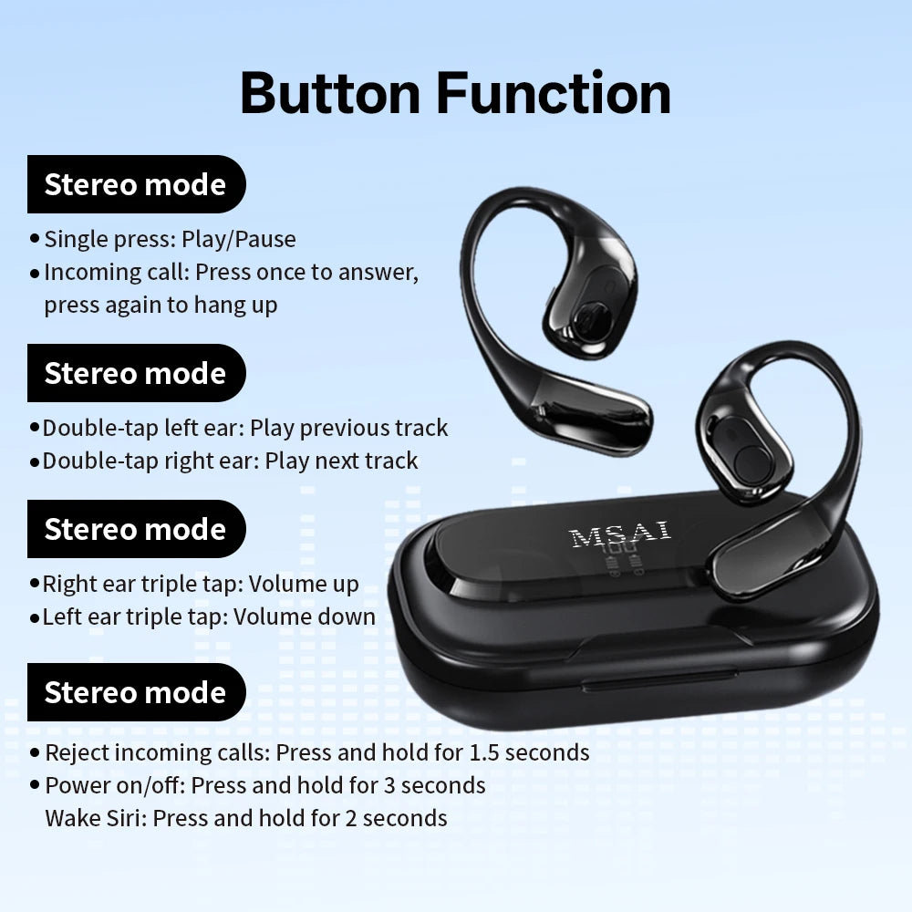 MSAI 138 Languages Wireless Translator Earbuds Multilingual Translate Bluetooth AI Headphones Tow Way Real Time Translation