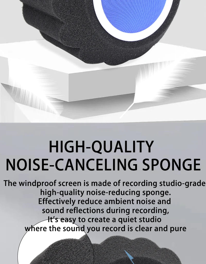 Sound-Absorb Sponge Mic Cover, Microphone Windproof Cover,Anti Spray Mic Windproof Cover Can Reduce Room Echo And Reverberatio