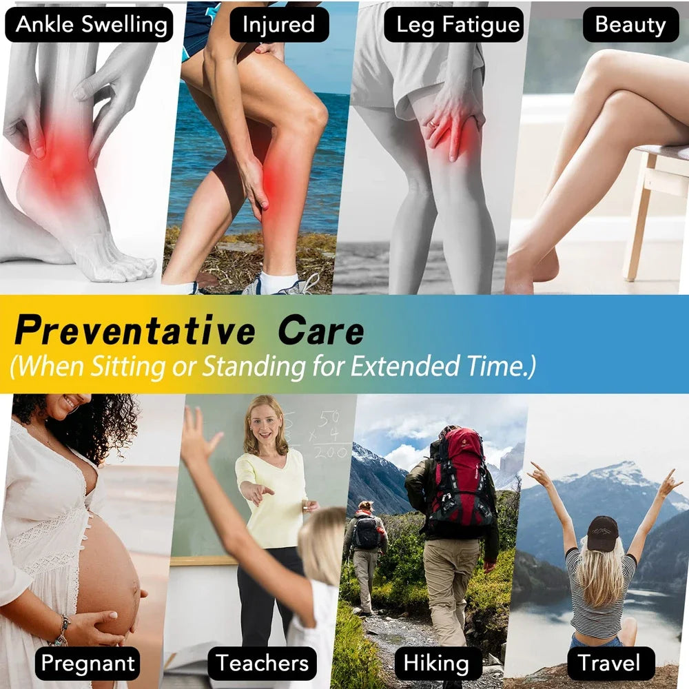 1Pair Compression Stocking for Women Men,20-30mmHg Thigh High Compression Socks - Best Support for Nursing Sports Varicose Veins