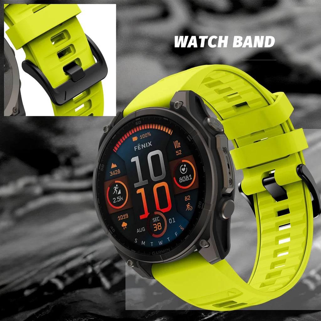 New 20/22/26mm sport Band for Garmin Fenix 8 7X 7 7Pro 7S 6X 6 6S 5X 5S Plus Enduro 2 Forerunner 955 Silicone Quick Fit Strap