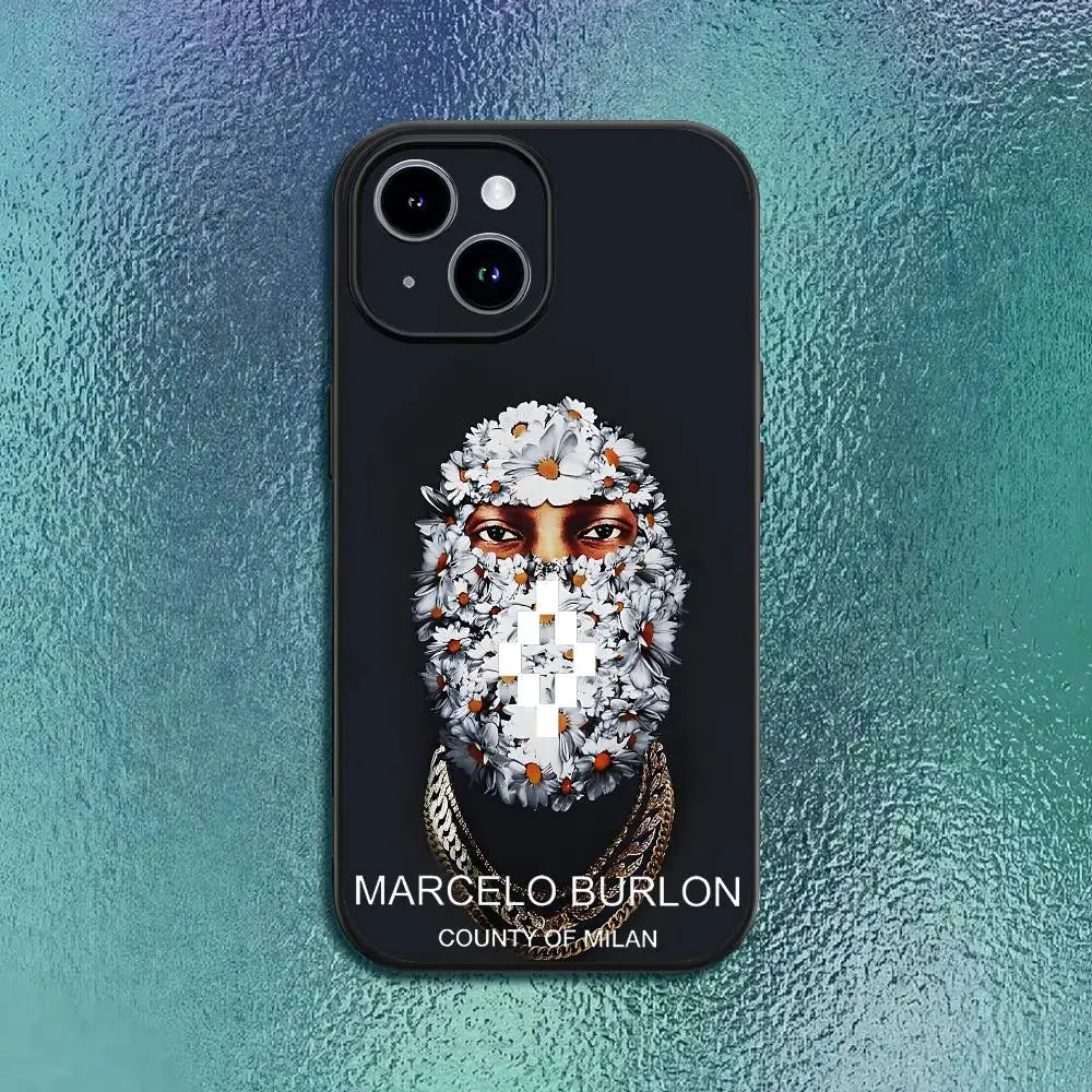 Fashion Burlons Design-M-MarceloeS Phone Case For IPhone 17 12 13 14 15 16Pro Max  Plus Classic black soft shell