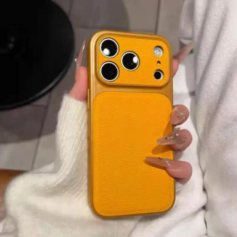 Luxury Lychee Leather Shockproof Phone Case For iPhone 17 Air 16 15 14 13 Pro Max Instantly Turn 17Pro Full Bumper Matte Cover