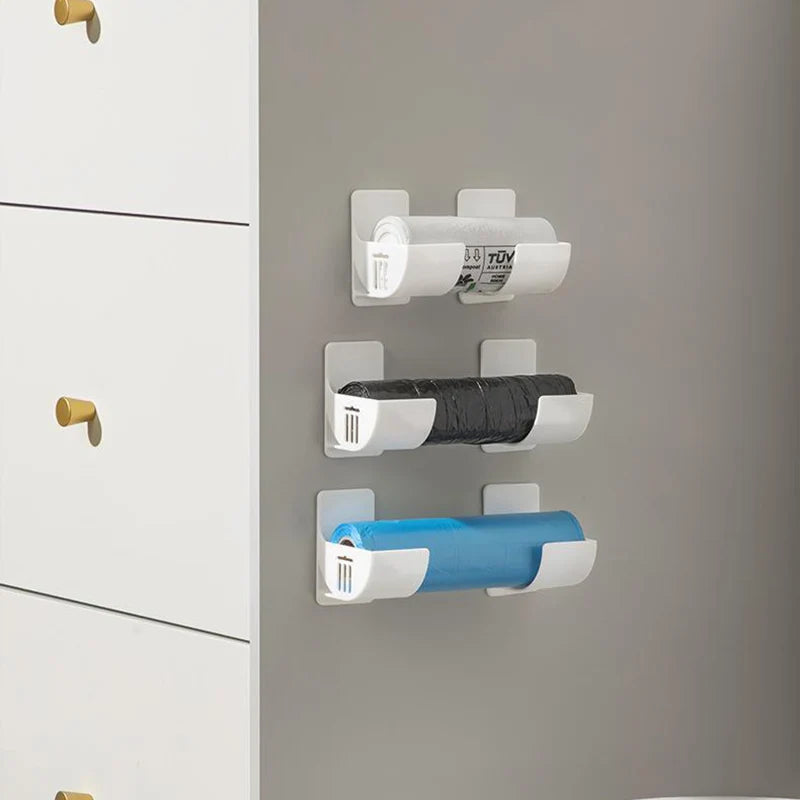 4-pack Punch-free Storage Rack Kitchen Plastic Wrap Garbage Bag Cabinet Storage Rack Refrigerator Side Storage Rack