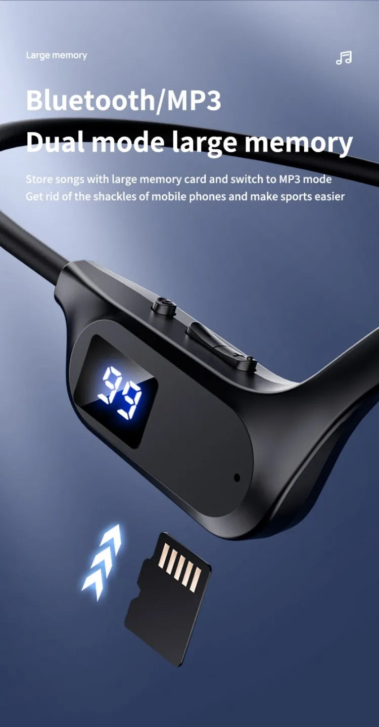 Beauddy Air Conduction Sport Headphone Wireless Earphone Bluetooth-Compatible Headset Hands-free with Mic for Running X7 Earbuds