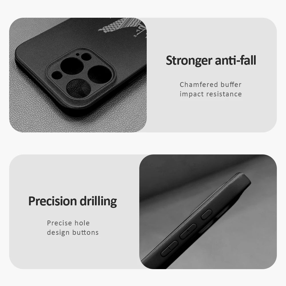 Fashion Burlons Design-M-MarceloeS Phone Case For IPhone 17 12 13 14 15 16Pro Max  Plus Classic black soft shell