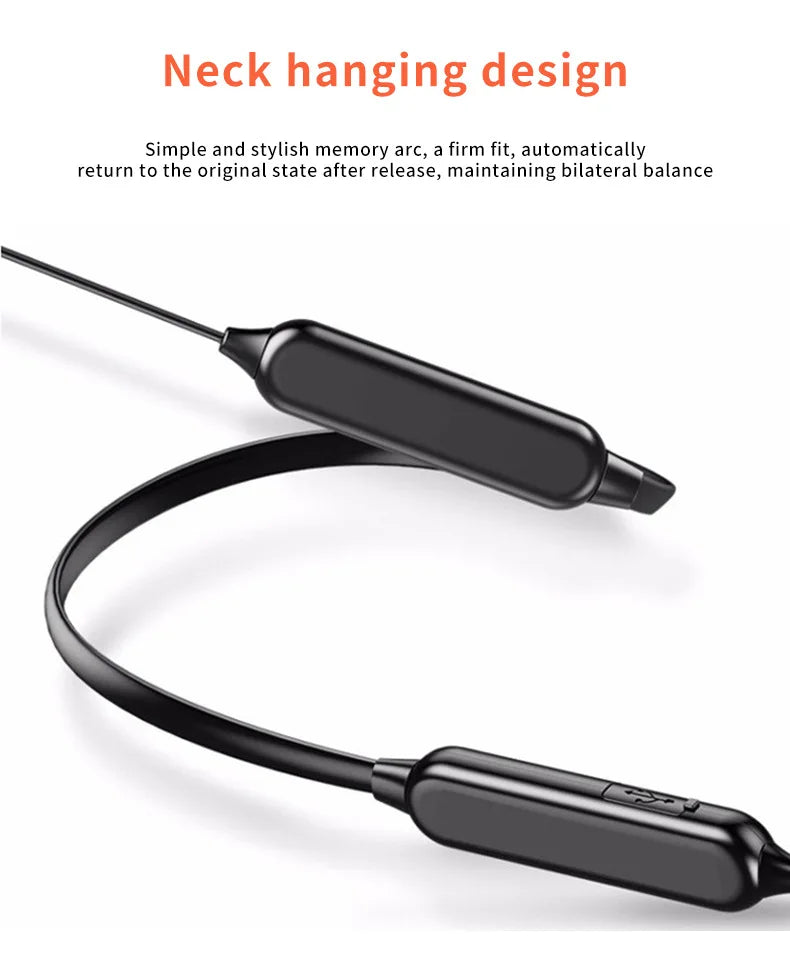 Wireless 9D Bluetooth Headset NeckHanging Stereo Noise Reduction Universal 5.0 Sports Headset Microphone