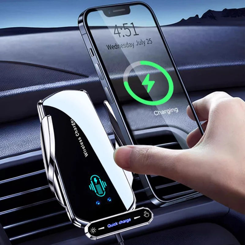 Wireless Charger For Car Mobile Cell Phone Holder Support For Mobile Car Mount Automotive Electric Induction Auto Clamping