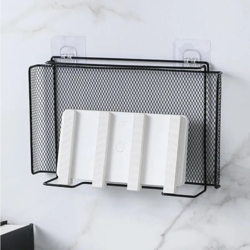 Self-adhesive Shelf Wall-mounted No-drill Storage Box  Kitchen SpiceDrying Rack Shelf for Dish Wall Router Rack TV Set-top Box