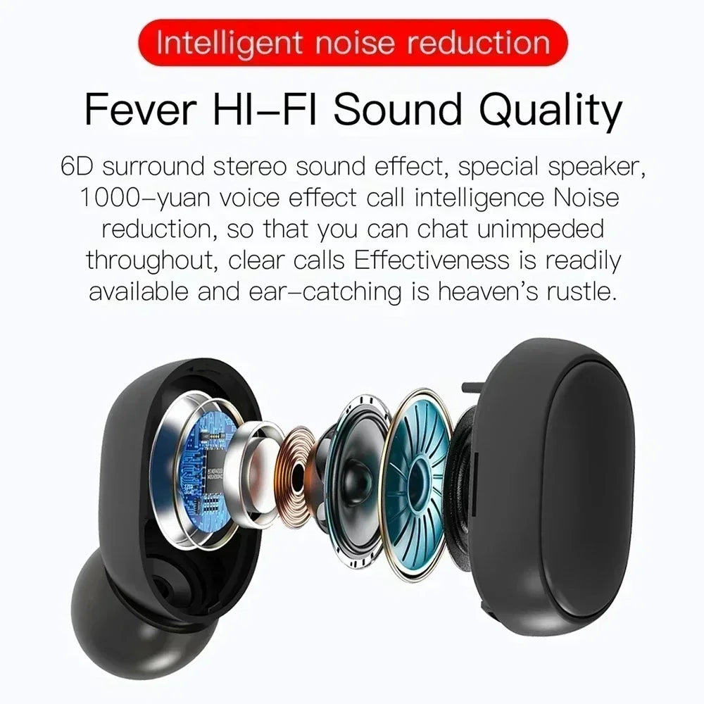TWS E6S Bluetooth Earphones Wireless bluetooth headset Noise Cancelling Headsets With Microphone Headphones