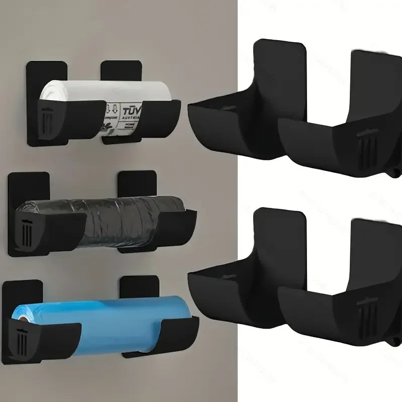 4-pack Punch-free Storage Rack Kitchen Plastic Wrap Garbage Bag Cabinet Storage Rack Refrigerator Side Storage Rack