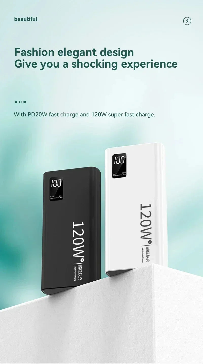 Xiaomi 50000mAh 120w Super Fast Charging External Battery Ultra Capacity PowerBank Portable LED Digital Display For IPhone