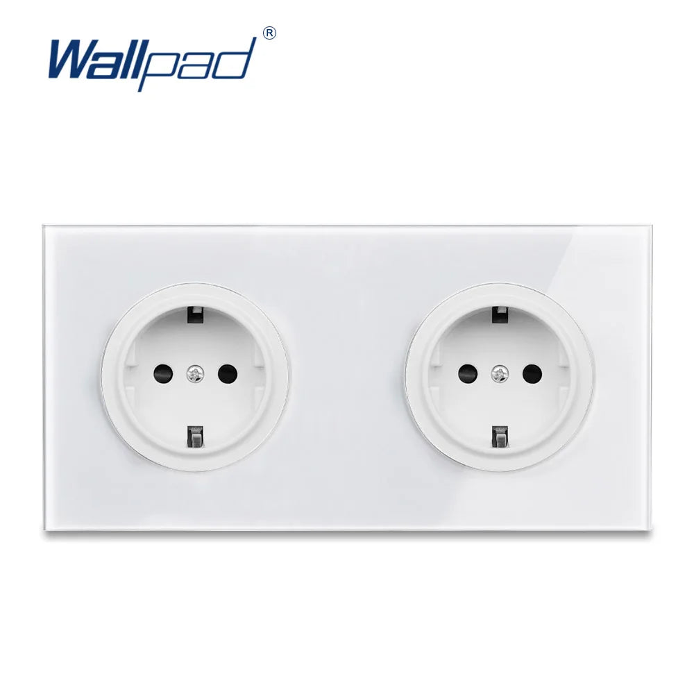 EU Korea Russian Wall Socket White Tempered Glass Frame RJ45 CAT6 TV Outlet Single Double Triple 86x86mm Box Requried Wallpad