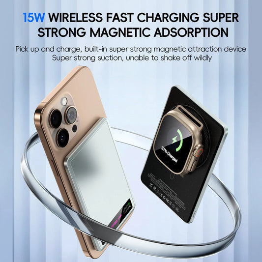 5000mAh/10000mah Fast Power Bank for MagSafe Magnetic Wireless External Battery [ CCC Certified] Color Display screen Powerbank