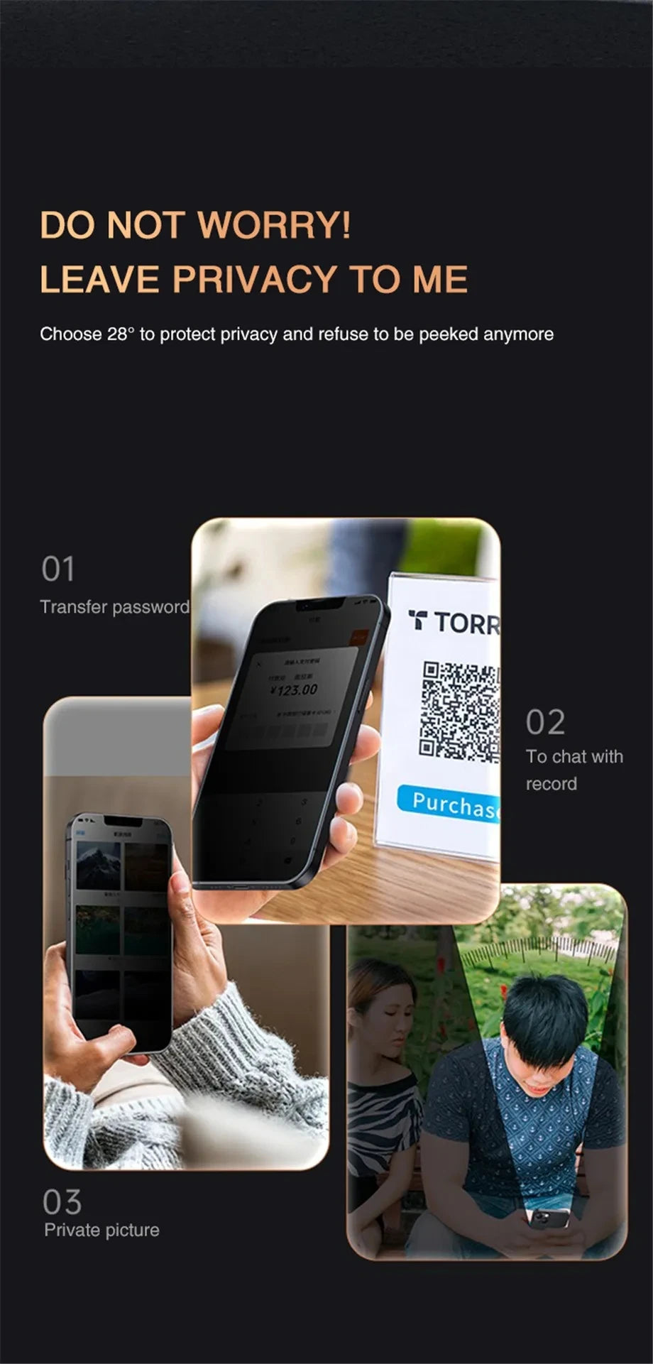 1-4Pcs Anti-spy Tempered Glass for IPhone 15 14 13 12 11 Pro Max Full Cover Privacy Screen Protector For iPhone 13 14 15 Glass