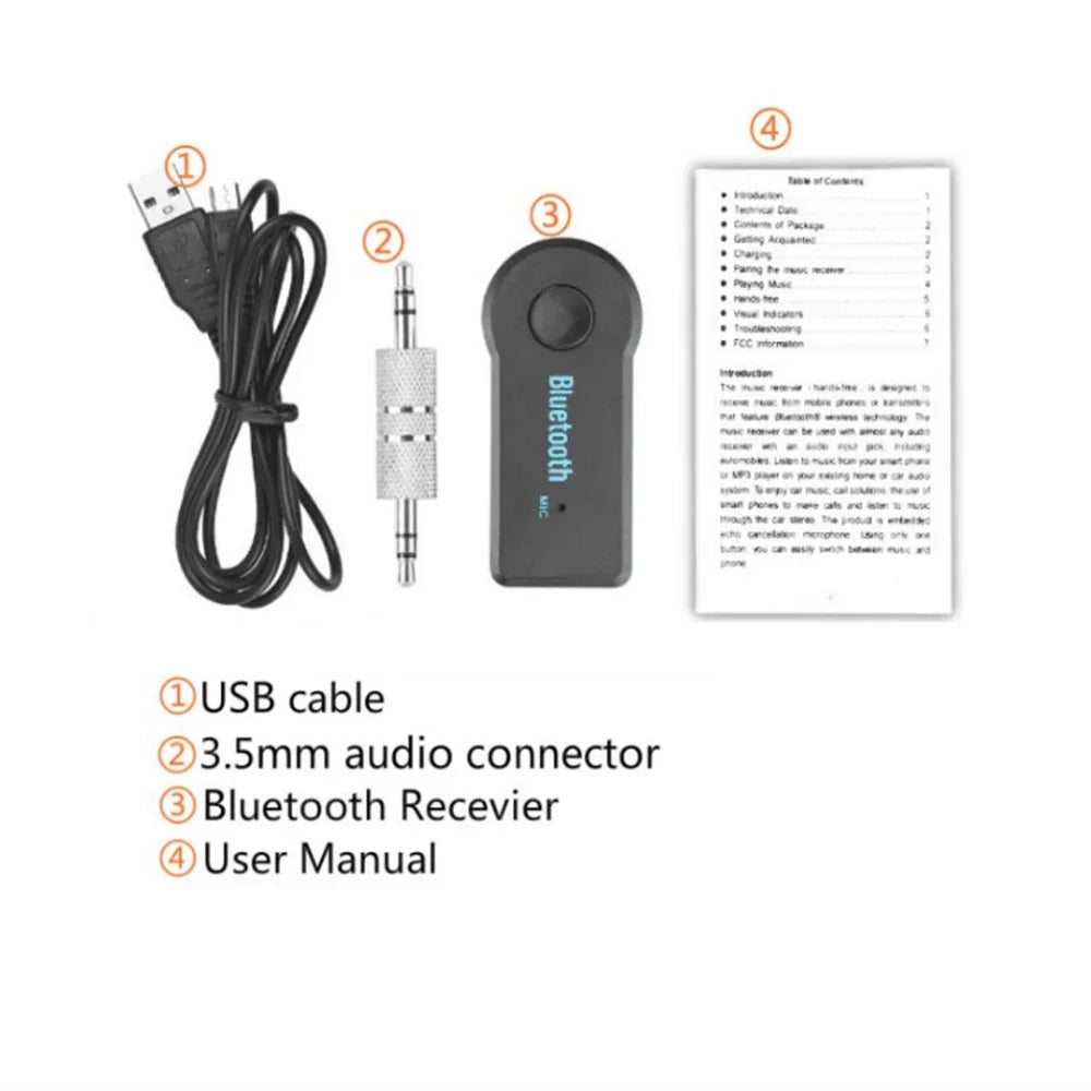 Wireless Bluetooth 5.0 Receiver Adapter 3.5mm Jack For Car Music Audio Converter Aux A2dp Headphone Receiver Handsfree Speaker