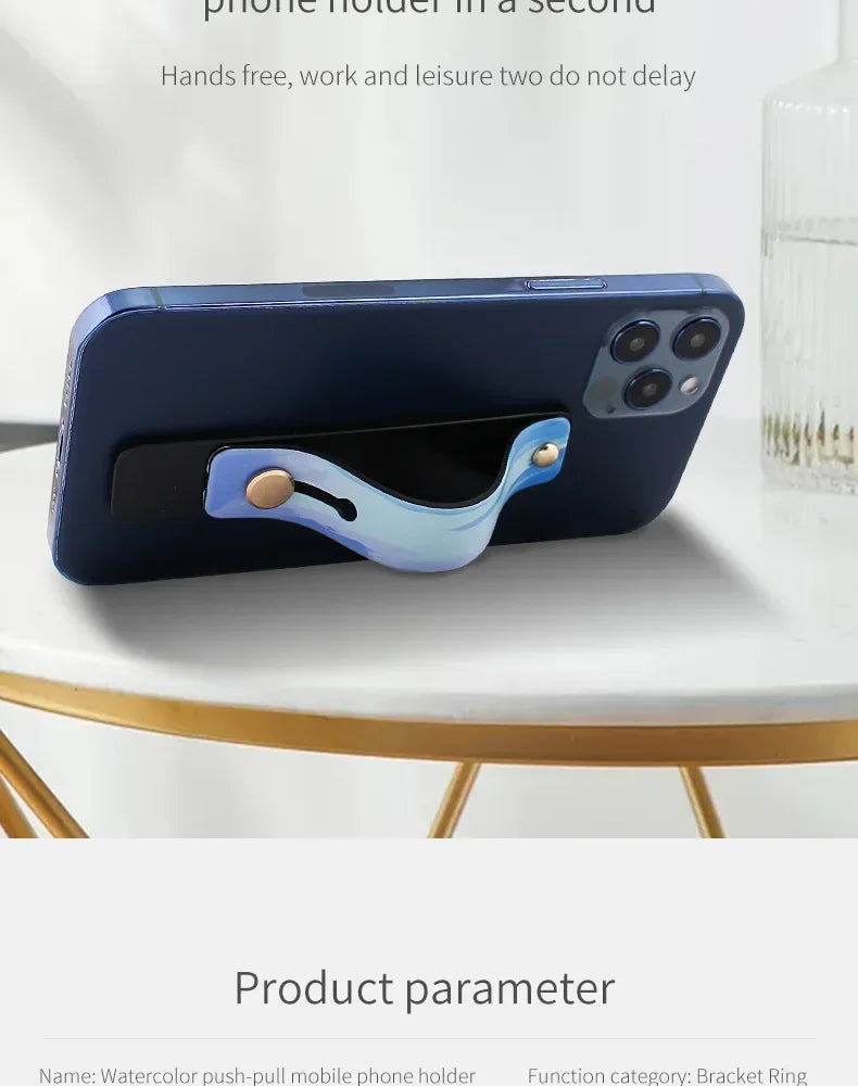 Portable Push-pull Phone Holder Slide Stand Multi-function Ring Buckle Lazy Desktop Sticky Rainbow Phone Silicone Ring Grip