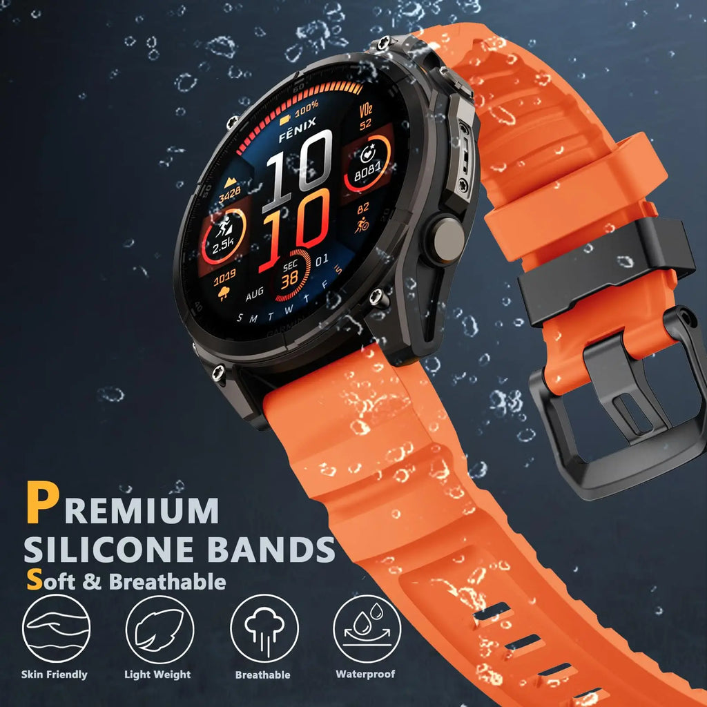 26mm 22mm Quick Fit Strap for Garmin Fenix 8 7X 7 Pro Fenix 6X 6 5X 5Plus Tactix 7 silicone belt bracelet Fenix 8 51mm 47mm band